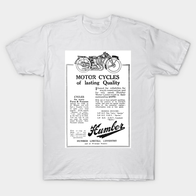 Humber Ltd. - Humber Motor Cycles - 1929 Vintage Advert T-Shirt by BASlade93